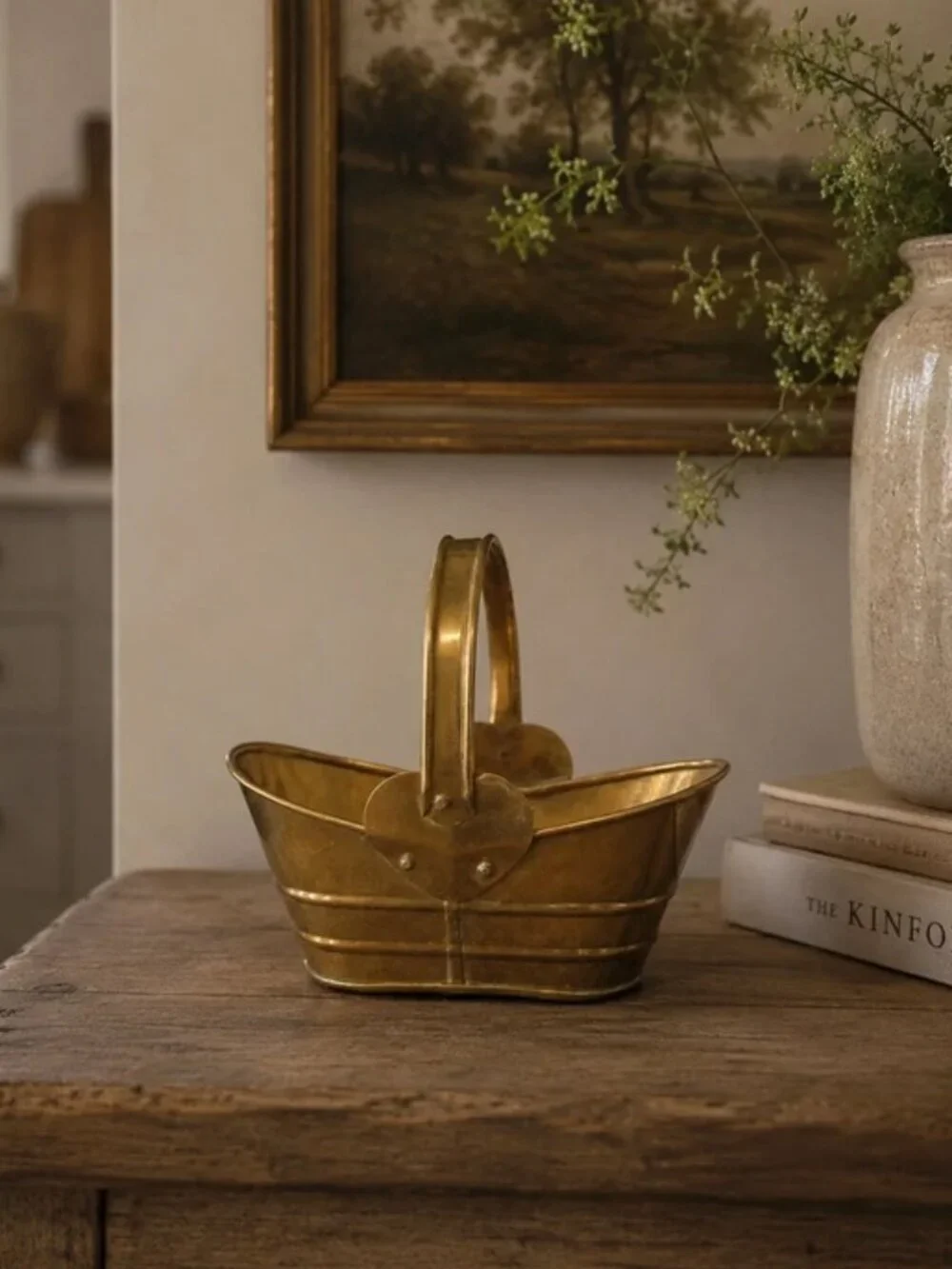 Small Vintage Brass Basket